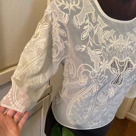 Vintage Lace Blouse | Cream Lace Blouse - Picture 3 of 6